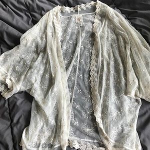 White lace coverup